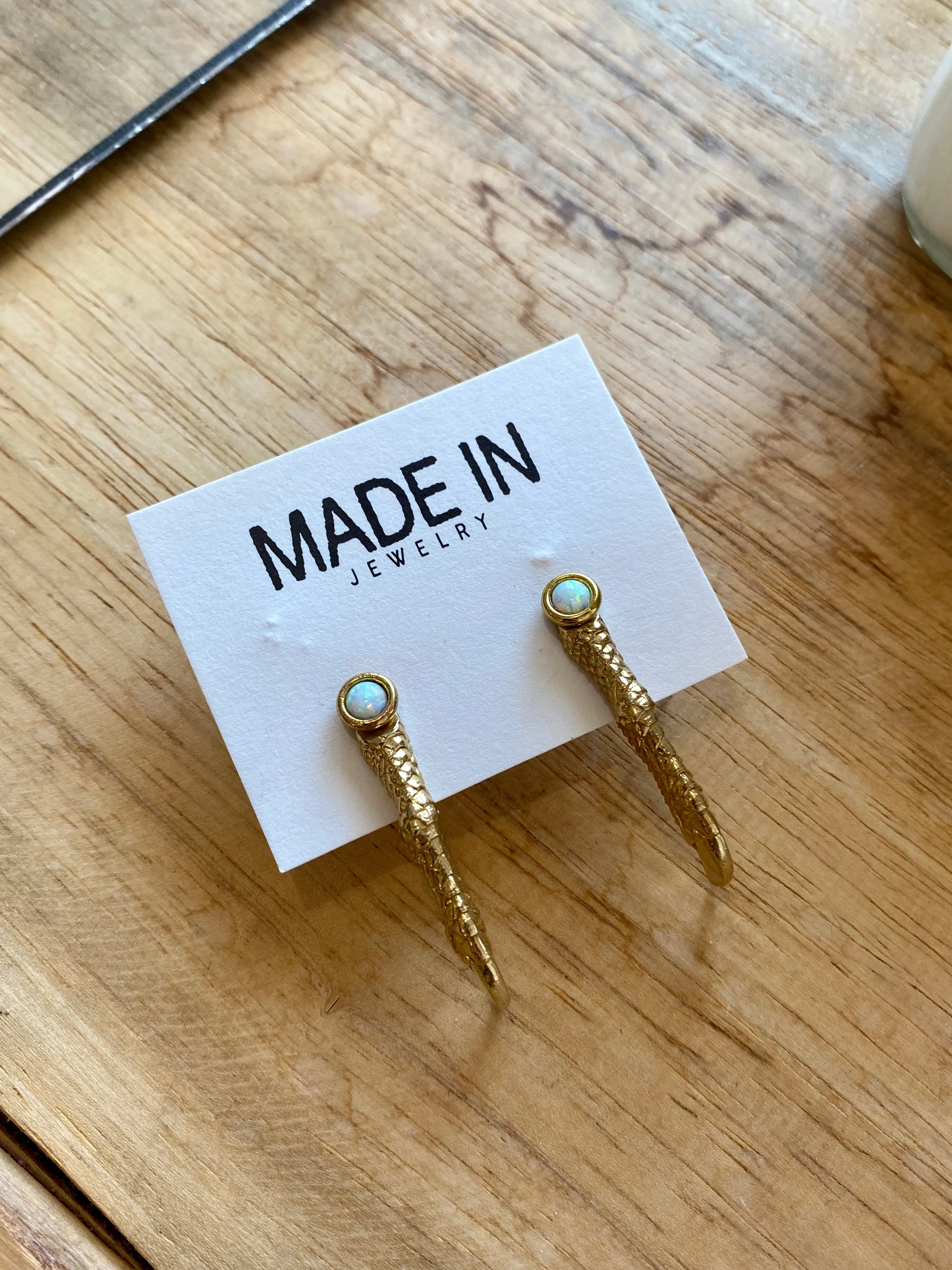 Brass Iguana Toes Earrings