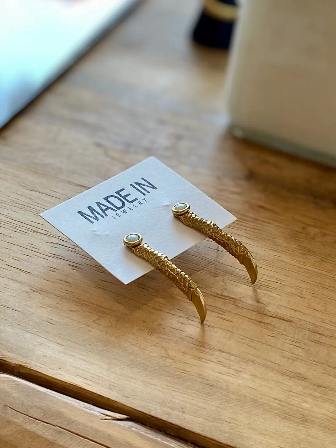 Brass Iguana Toes Earrings