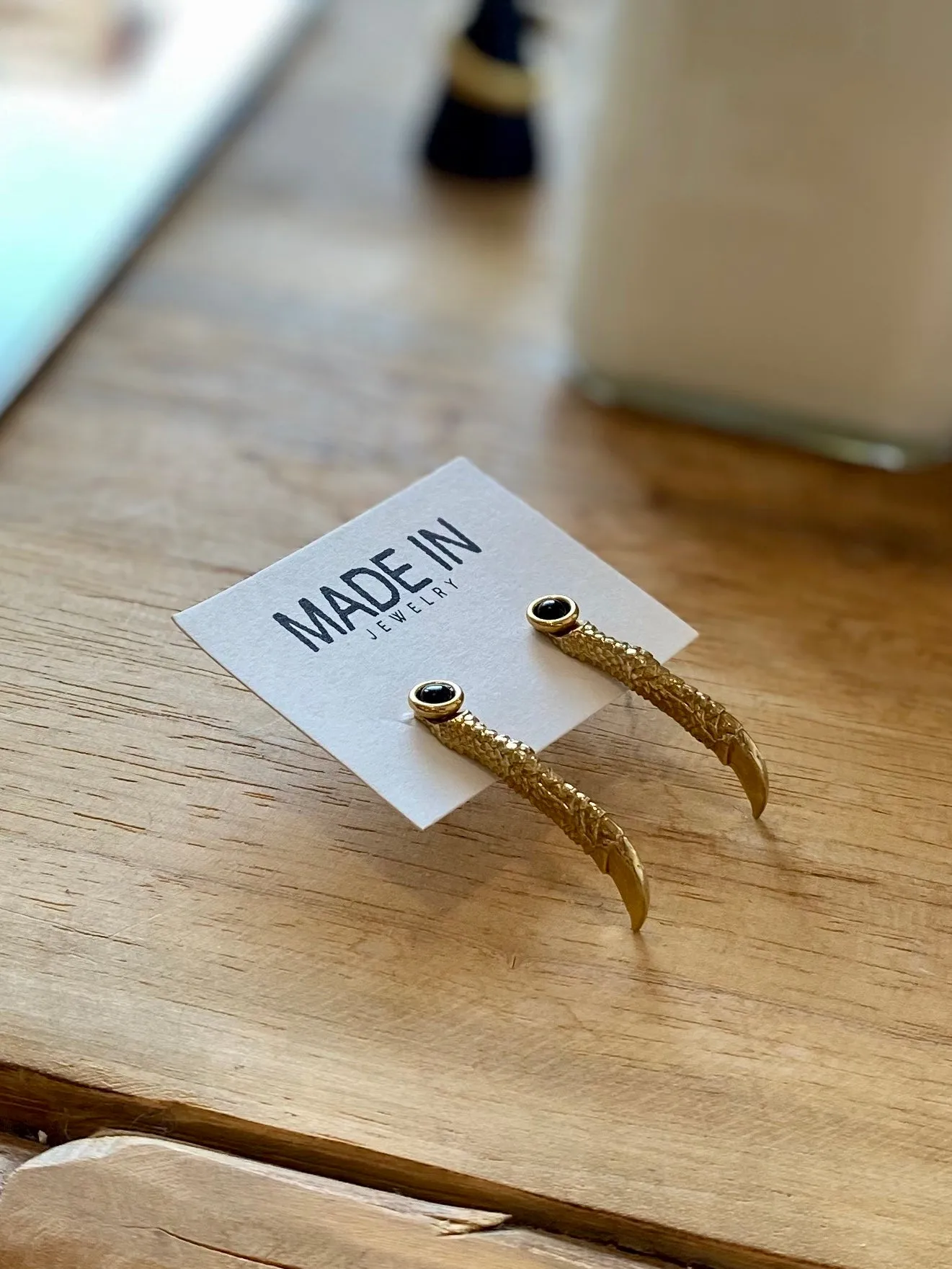 Brass Iguana Toes Earrings