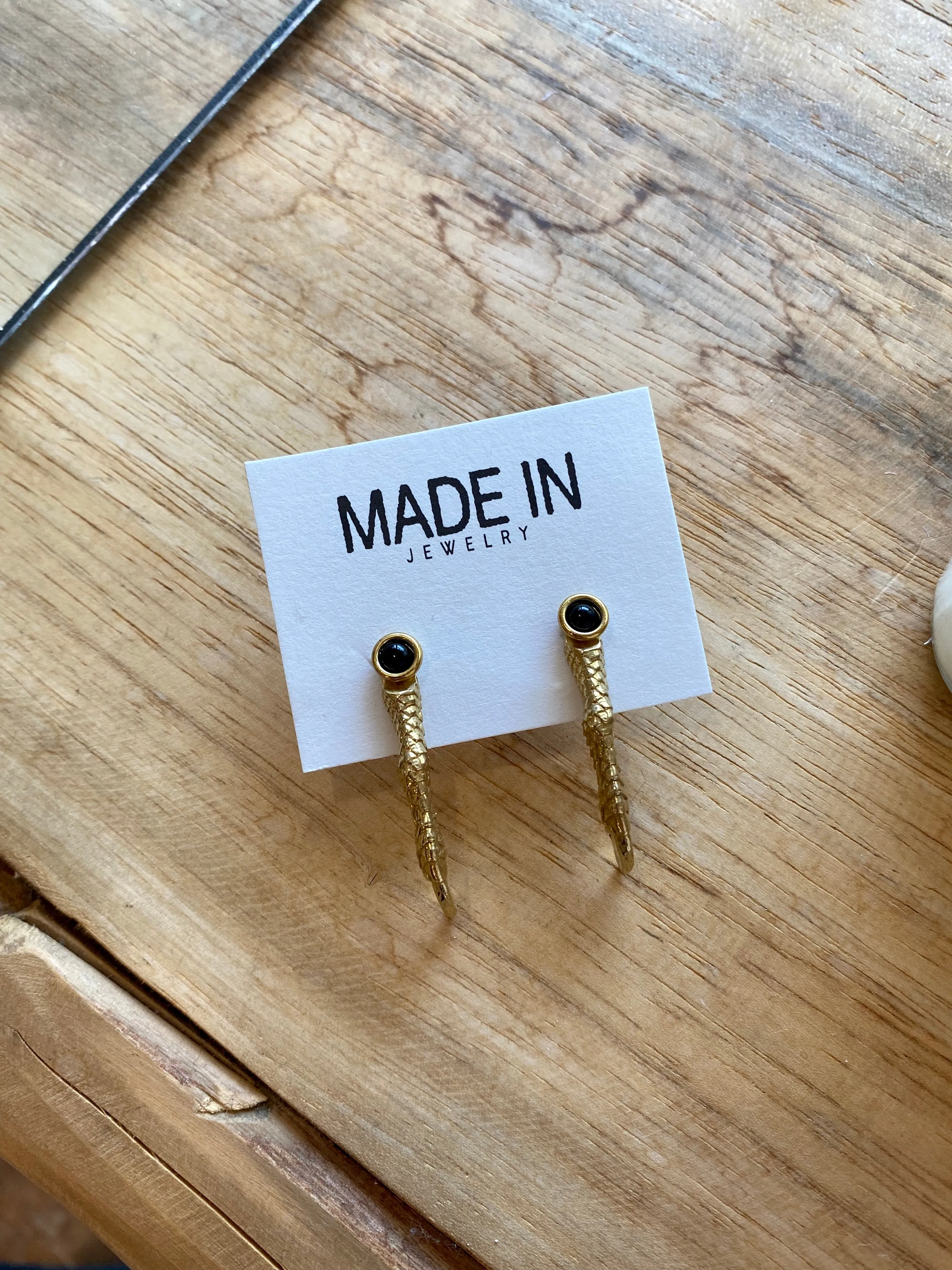 Brass Iguana Toes Earrings
