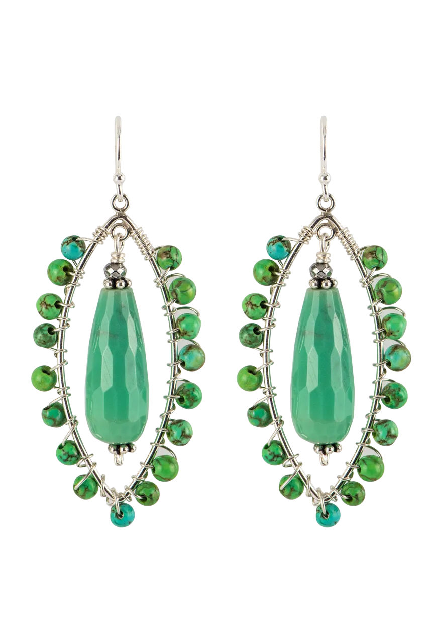 Breathe Deep Designs Tiny Green Opal Earrings