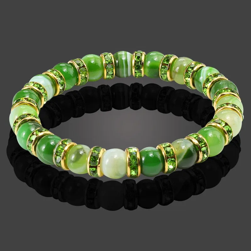 Buddha Natural Stone Bracelet Round Crystal Beads Bracelet