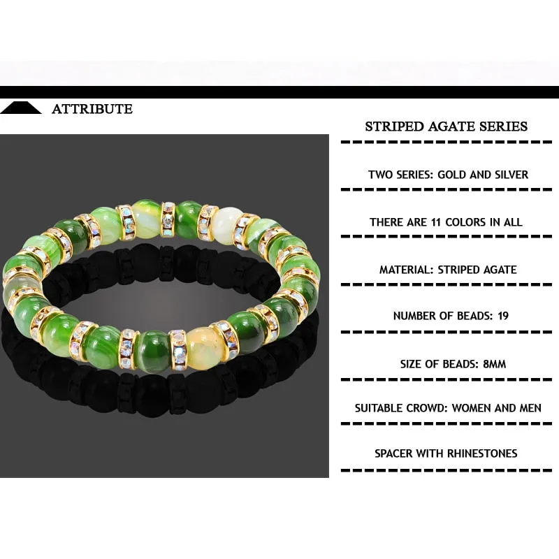 Buddha Natural Stone Bracelet Round Crystal Beads Bracelet