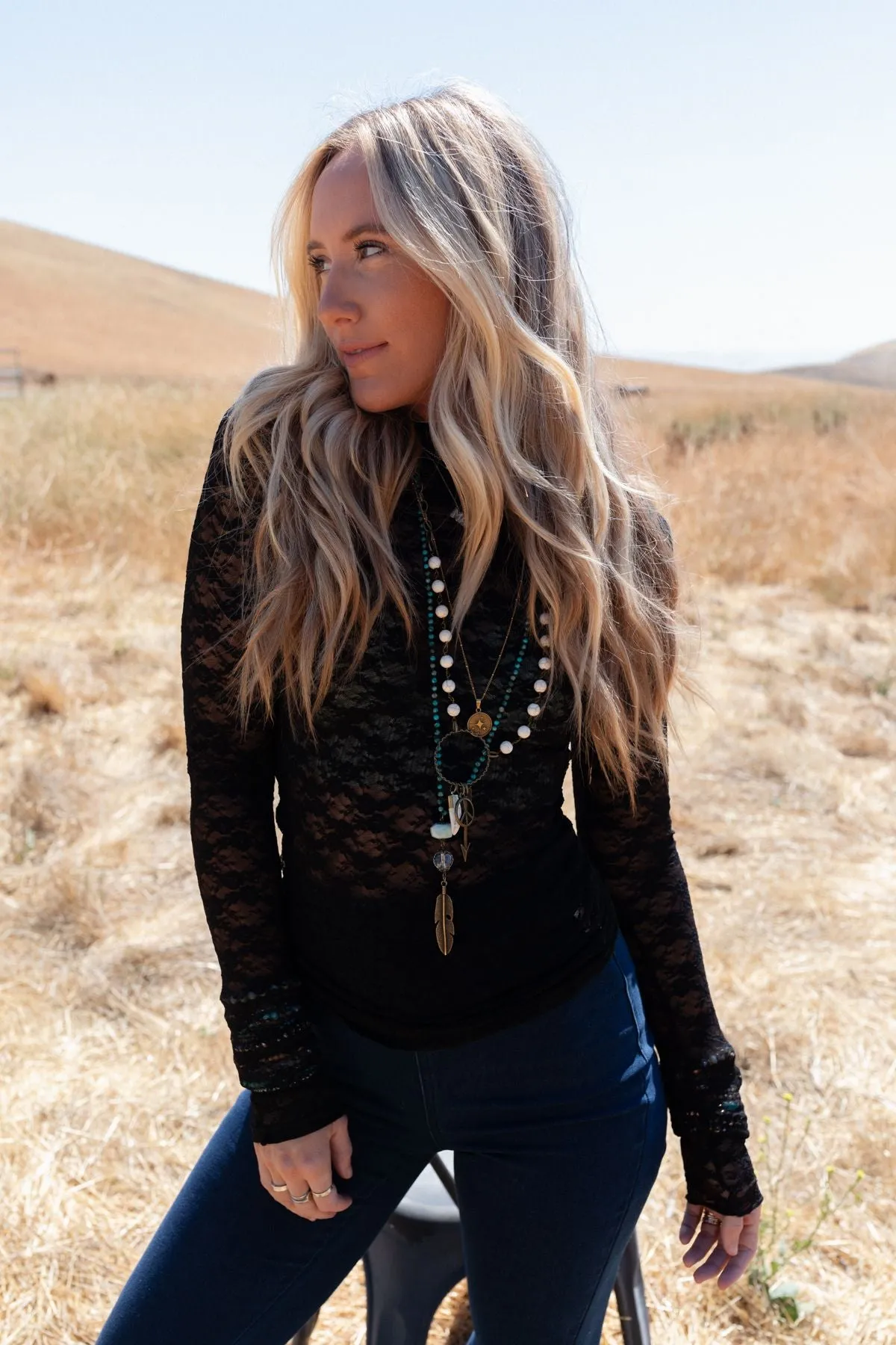 Call It Love Lace Top - Black