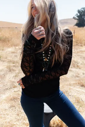 Call It Love Lace Top - Black