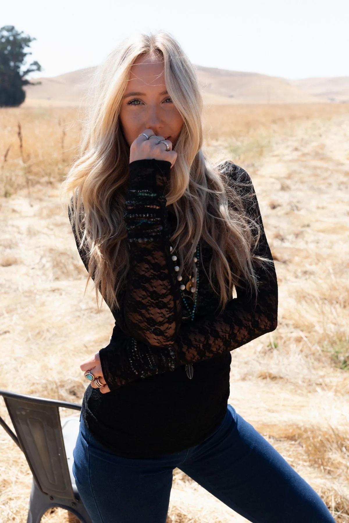 Call It Love Lace Top - Black
