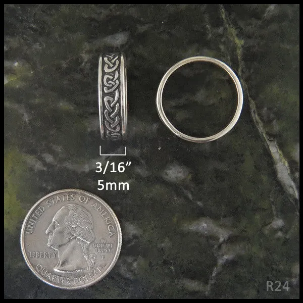 Celtic Heart Knot Band in Silver