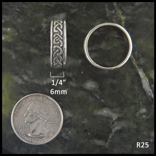 Celtic Heart Knot Band in Silver