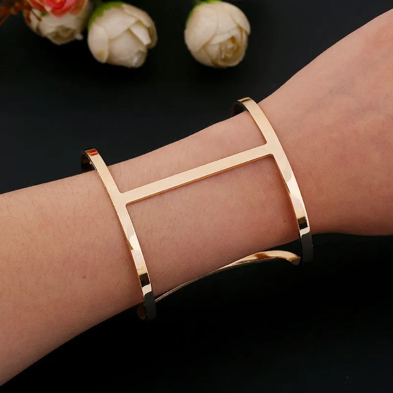 Charm fashion steampunk silver plated 18k gold cuff bracelets bangles for women pulseiras sexy bracelet femme accessories