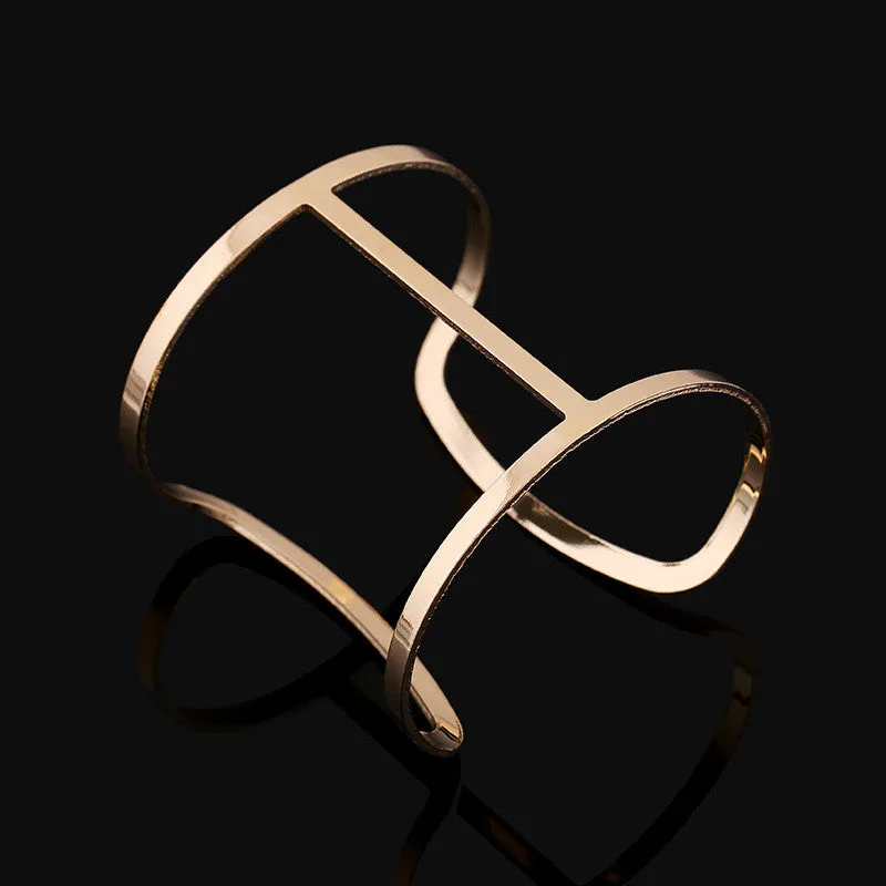 Charm fashion steampunk silver plated 18k gold cuff bracelets bangles for women pulseiras sexy bracelet femme accessories
