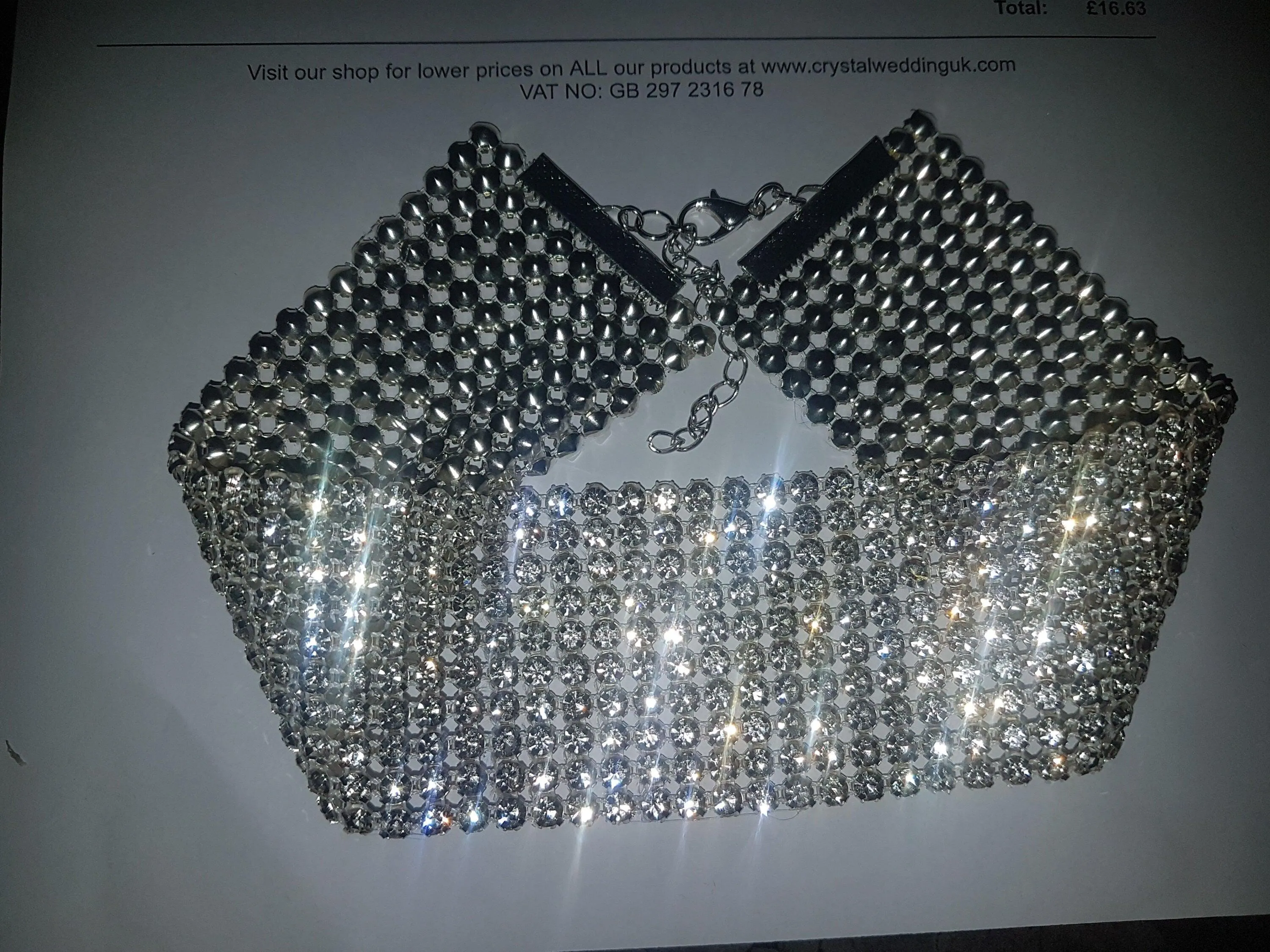 CHOKER NECKLACE Rhinestone Crystal by Crystal wedding uk