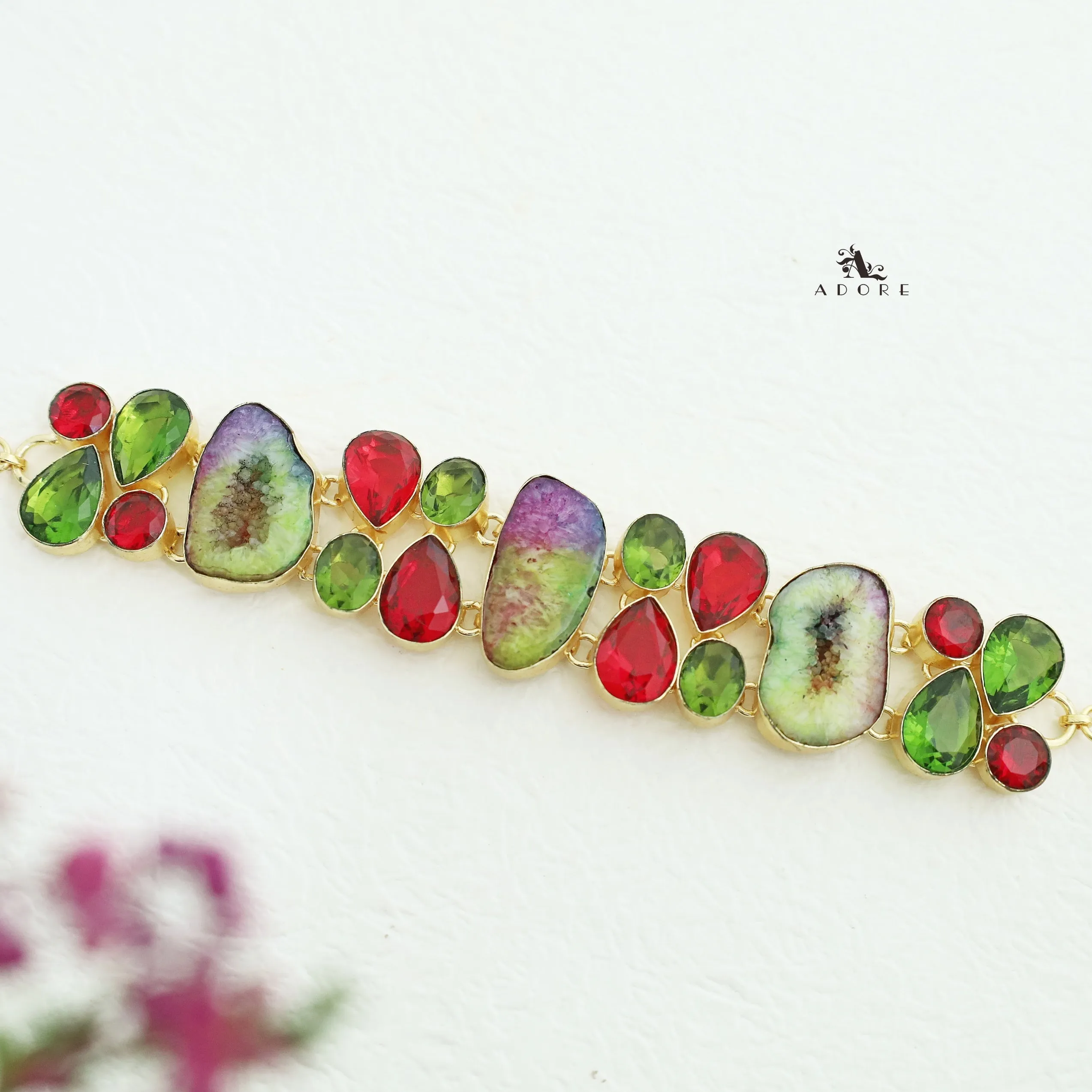 Cielo Glossy   Agate Stone Choker