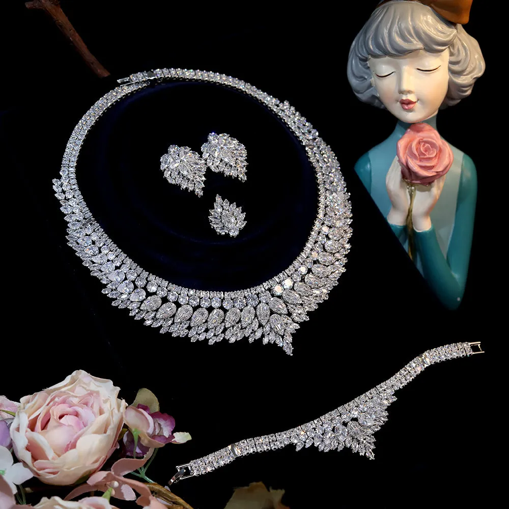 Classic 4-Piece- High Quality Cubic Zirconia Bridal Jewelry Set