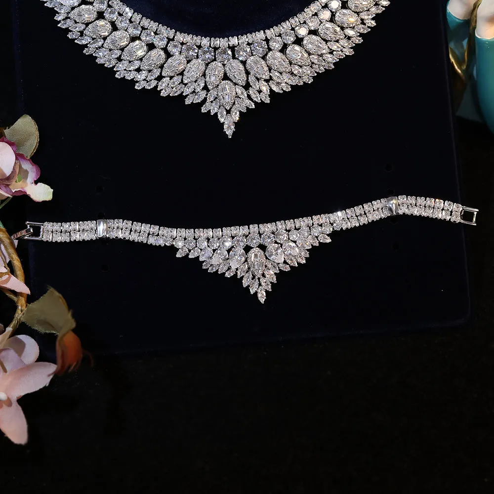 Classic 4-Piece- High Quality Cubic Zirconia Bridal Jewelry Set