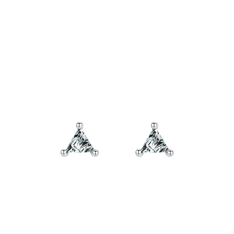 Classic Silver Zircon Earrings for Women