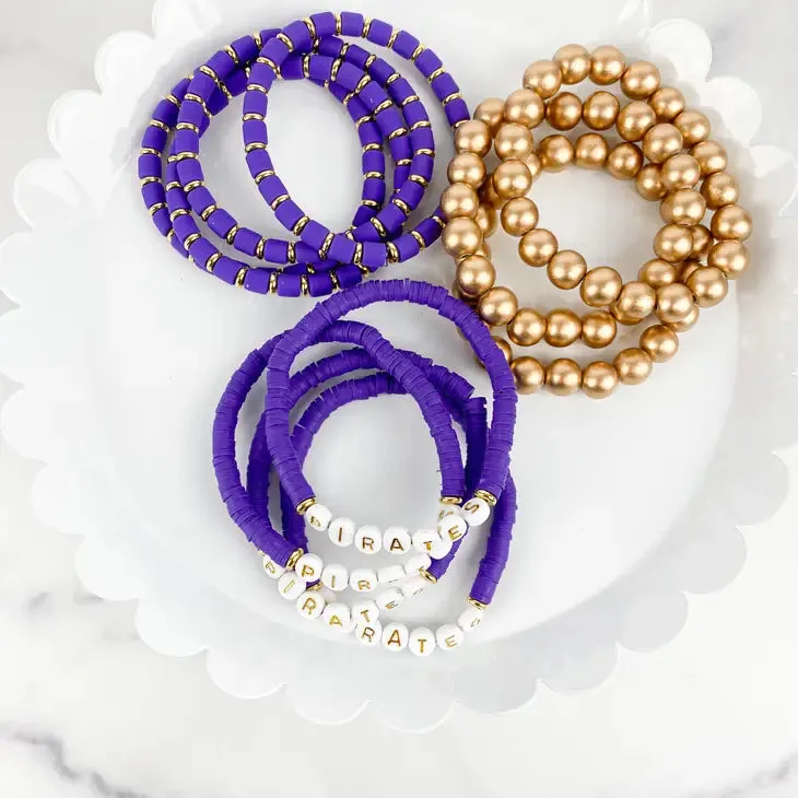 Clay Tube Bracelet with Disc 6mm "Purple"
