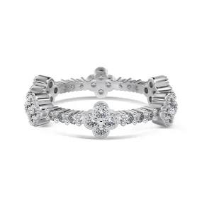 Clover Floral Stackable Wedding Eternity Ring