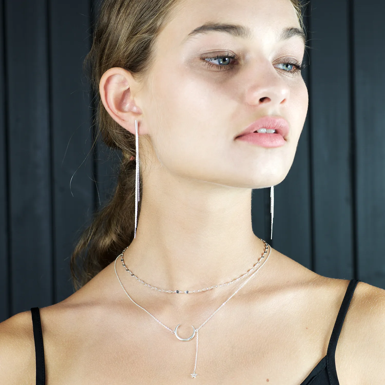 Coffee bean chain Choker - Silver