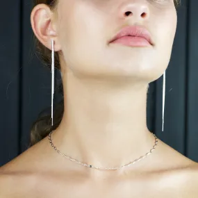 Coffee bean chain Choker - Silver