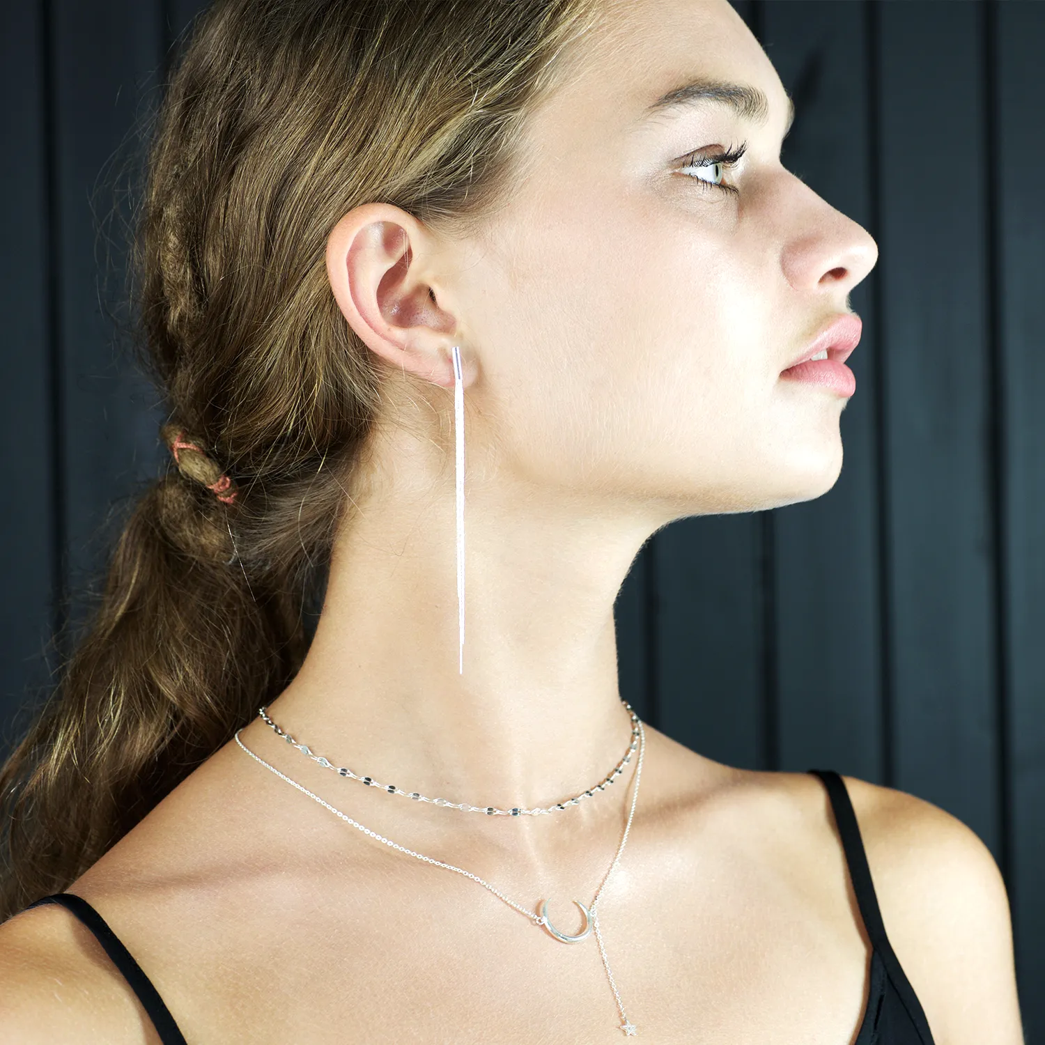 Coffee bean chain Choker - Silver