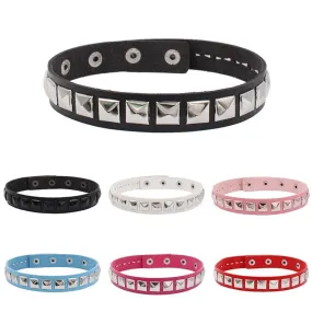 Colorful Studded Leather Chokers