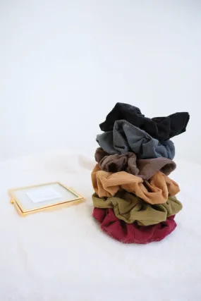 Corduroy Fabric Scrunchie Hair Tie (6Colors)