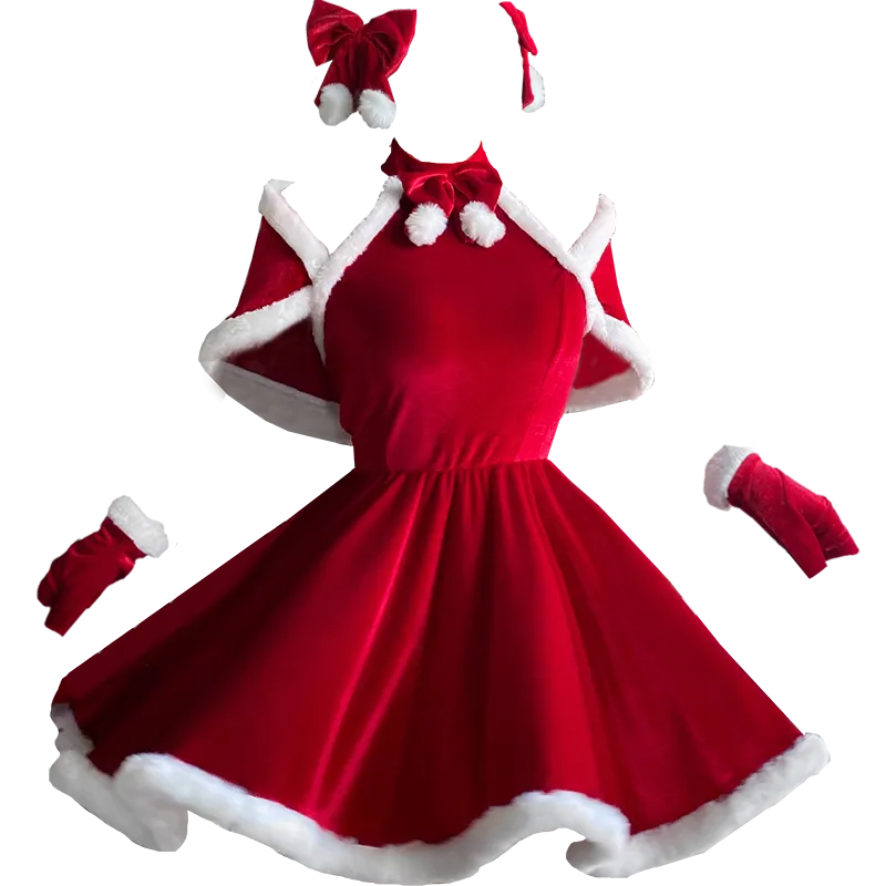 COSPLAY  Christmas suit （4-piece set  socks） KF82452