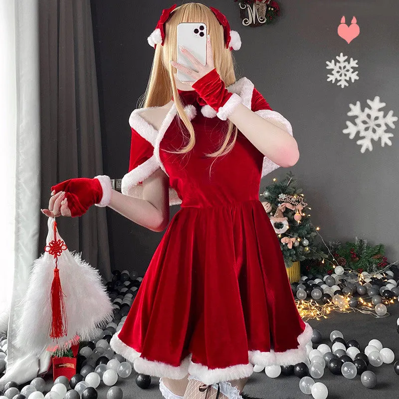 COSPLAY  Christmas suit （4-piece set  socks） KF82452