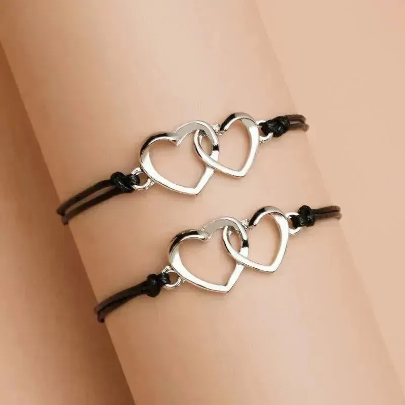 Creative Heart Shaped Wax Thread Braided Bracelet