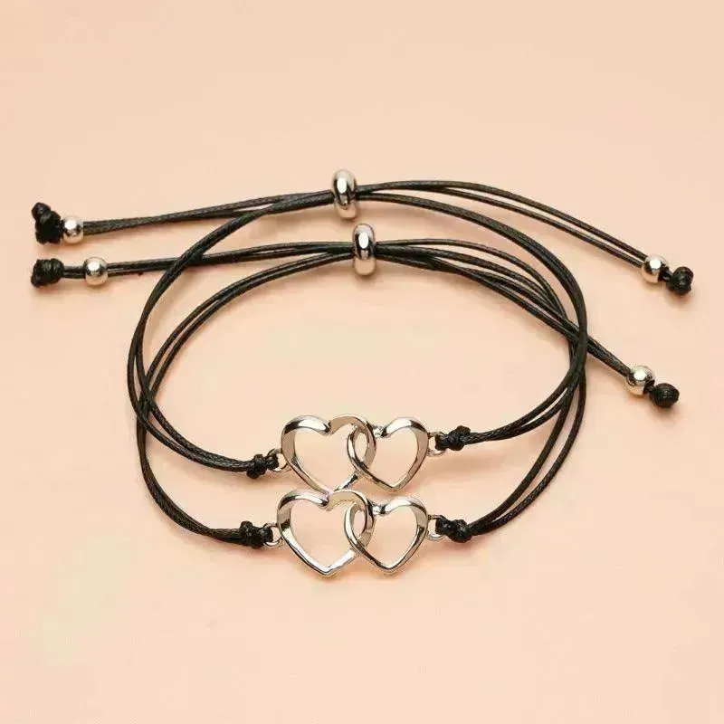 Creative Heart Shaped Wax Thread Braided Bracelet