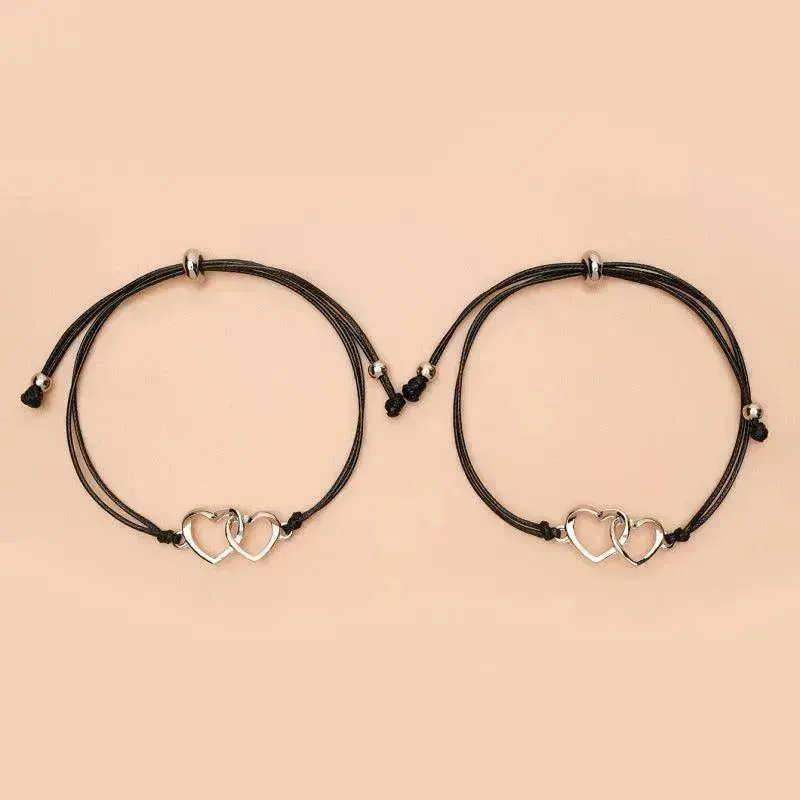 Creative Heart Shaped Wax Thread Braided Bracelet