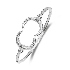 Crescent Moon .925 Sterling Silver Horn Bangle, 1 piece