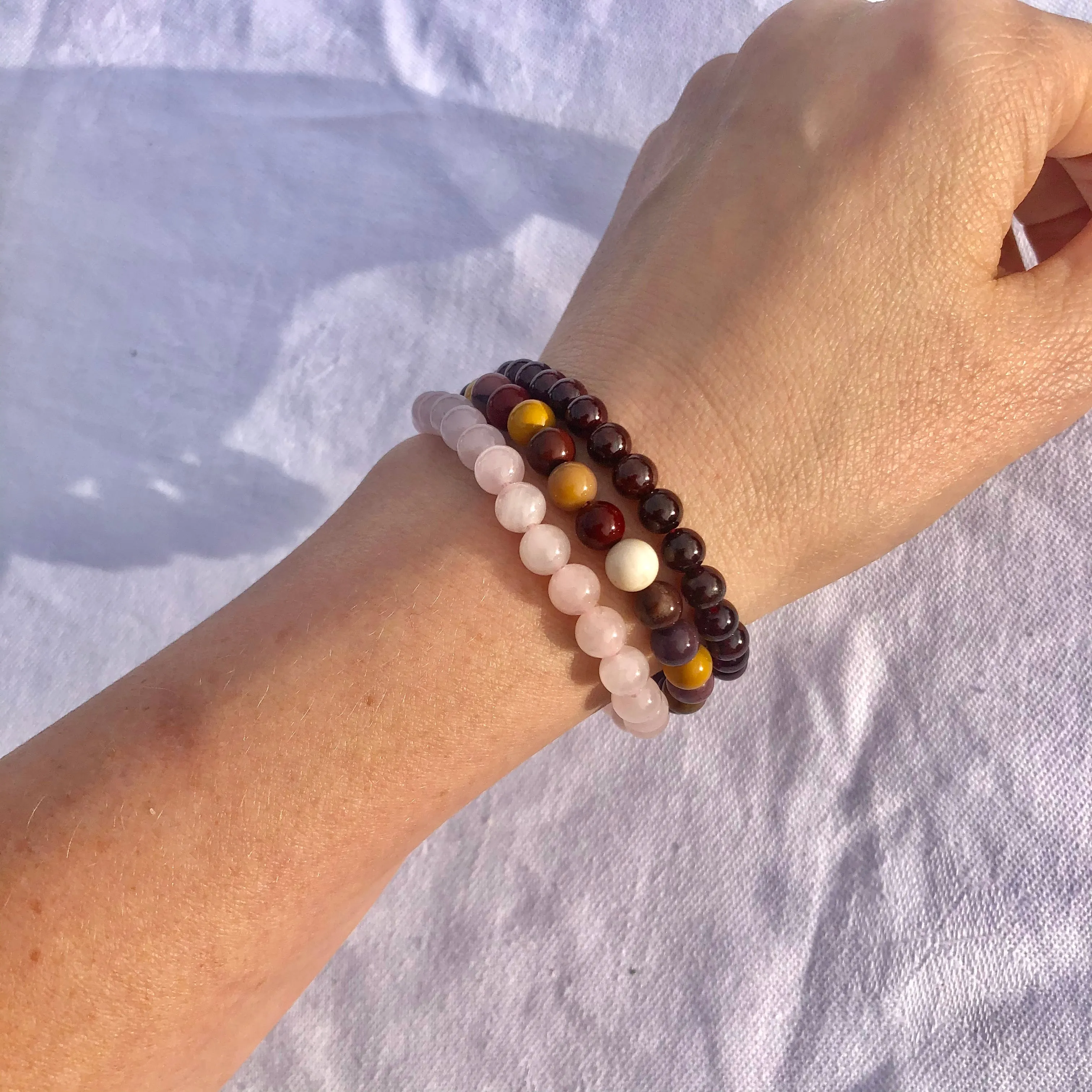 Crystal Bead Bracelet - Garnet