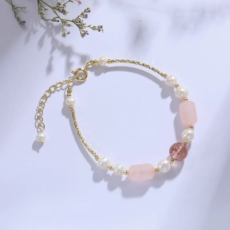 Crystal Pearl Sterling Silver Luxury Bracelet by Planderful: Fortune's Favor
