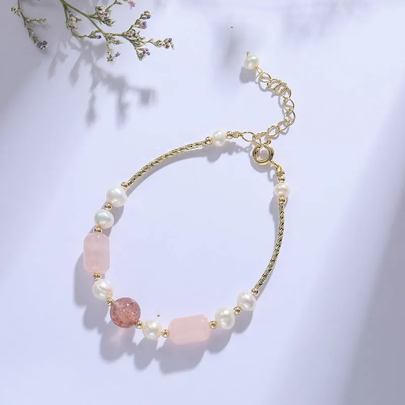 Crystal Pearl Sterling Silver Luxury Bracelet by Planderful: Fortune's Favor