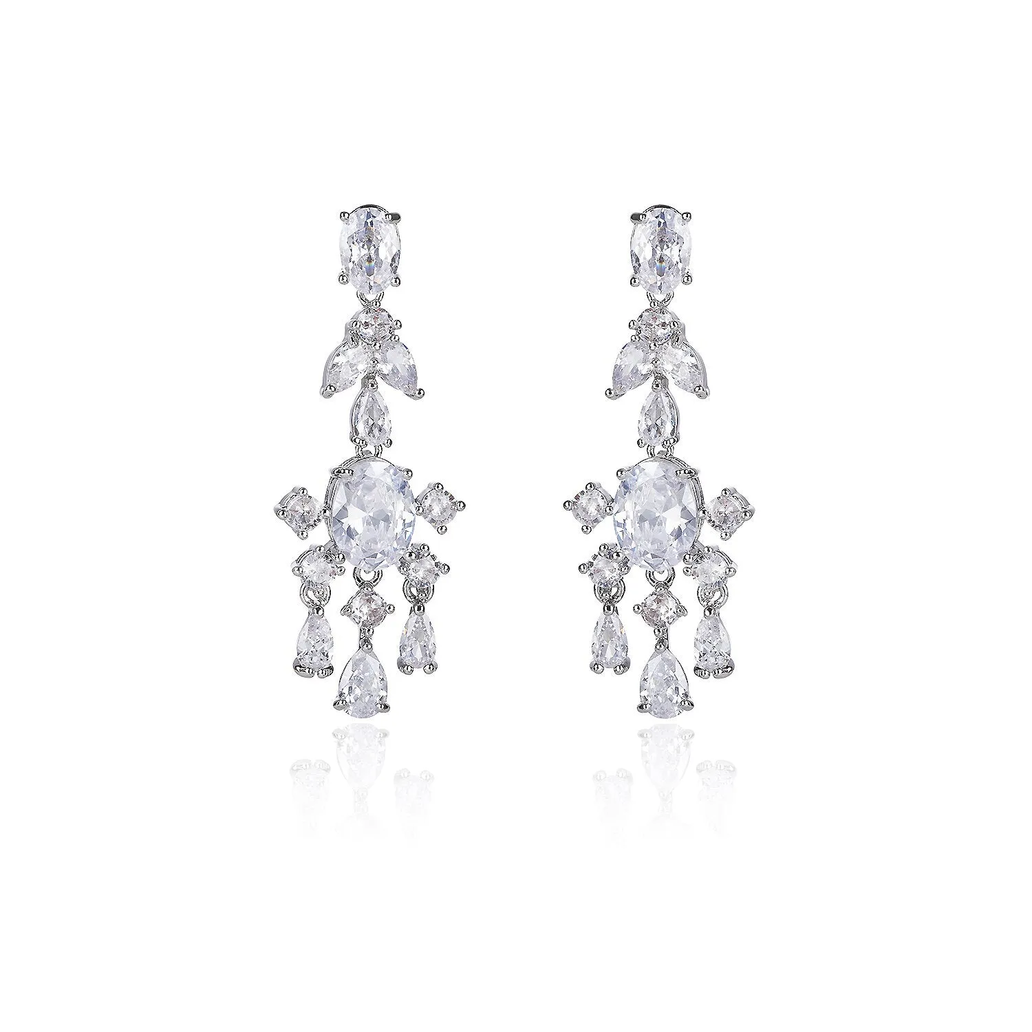 Cubic Zircon CZ Earrings for Wedding Crystals Flower Earring for Bride Women Girl Birthday Party Jewelry CE11597