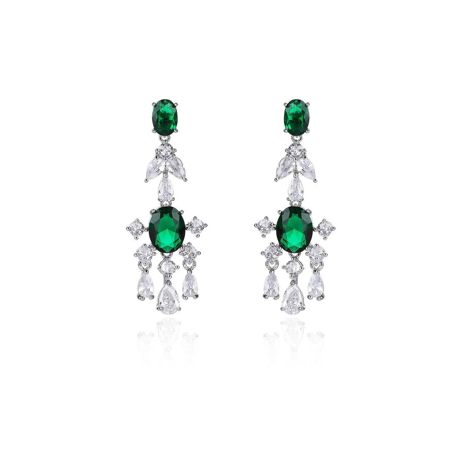 Cubic Zircon CZ Earrings for Wedding Crystals Flower Earring for Bride Women Girl Birthday Party Jewelry CE11597