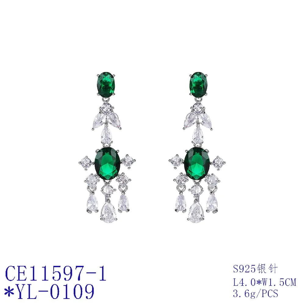 Cubic Zircon CZ Earrings for Wedding Crystals Flower Earring for Bride Women Girl Birthday Party Jewelry CE11597