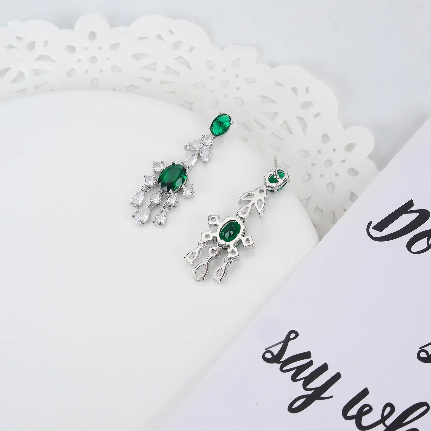 Cubic Zircon CZ Earrings for Wedding Crystals Flower Earring for Bride Women Girl Birthday Party Jewelry CE11597
