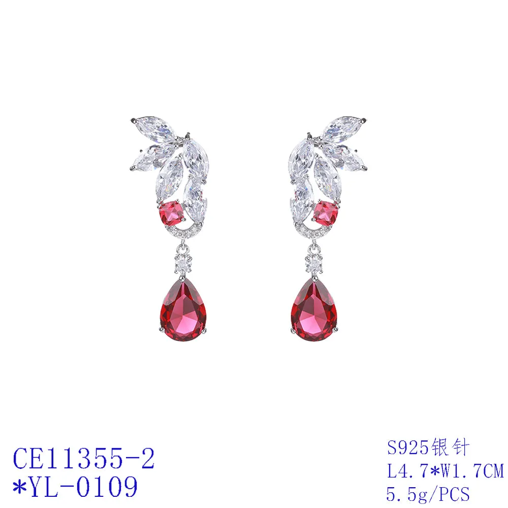 Cubic Zircon Drop Earring for Bride, Women Girl Accessories Jewelry CE11355