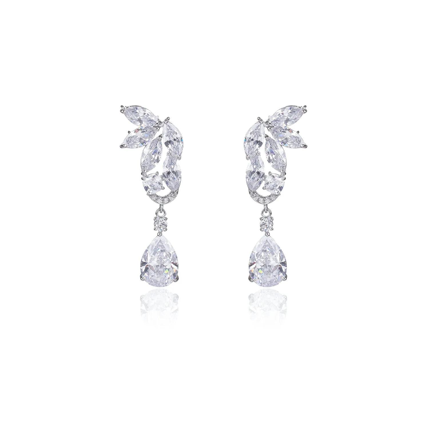 Cubic Zircon Drop Earring for Bride, Women Girl Accessories Jewelry CE11355