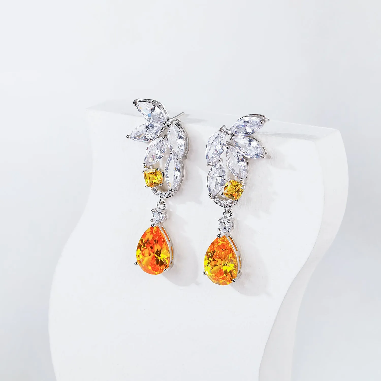 Cubic Zircon Drop Earring for Bride, Women Girl Accessories Jewelry CE11355