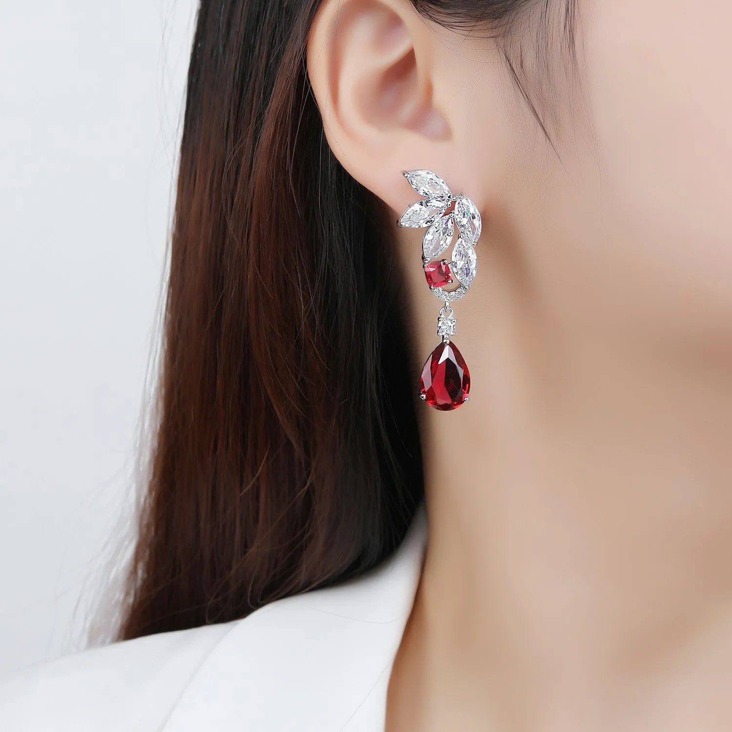 Cubic Zircon Drop Earring for Bride, Women Girl Accessories Jewelry CE11355