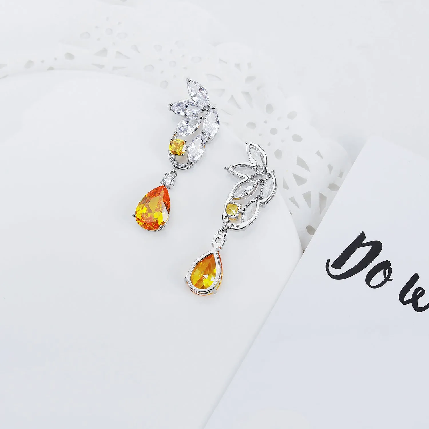 Cubic Zircon Drop Earring for Bride, Women Girl Accessories Jewelry CE11355