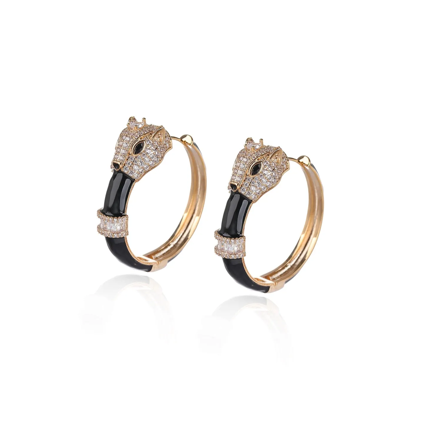 Cubic Zircon Leopard Earrings for Wedding, Enamel Stud Earring for Bride, Women Girl Birthday Party Jewelry CE11925