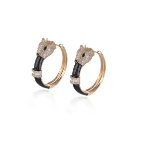 Cubic Zircon Leopard Earrings for Wedding, Enamel Stud Earring for Bride, Women Girl Birthday Party Jewelry CE11925