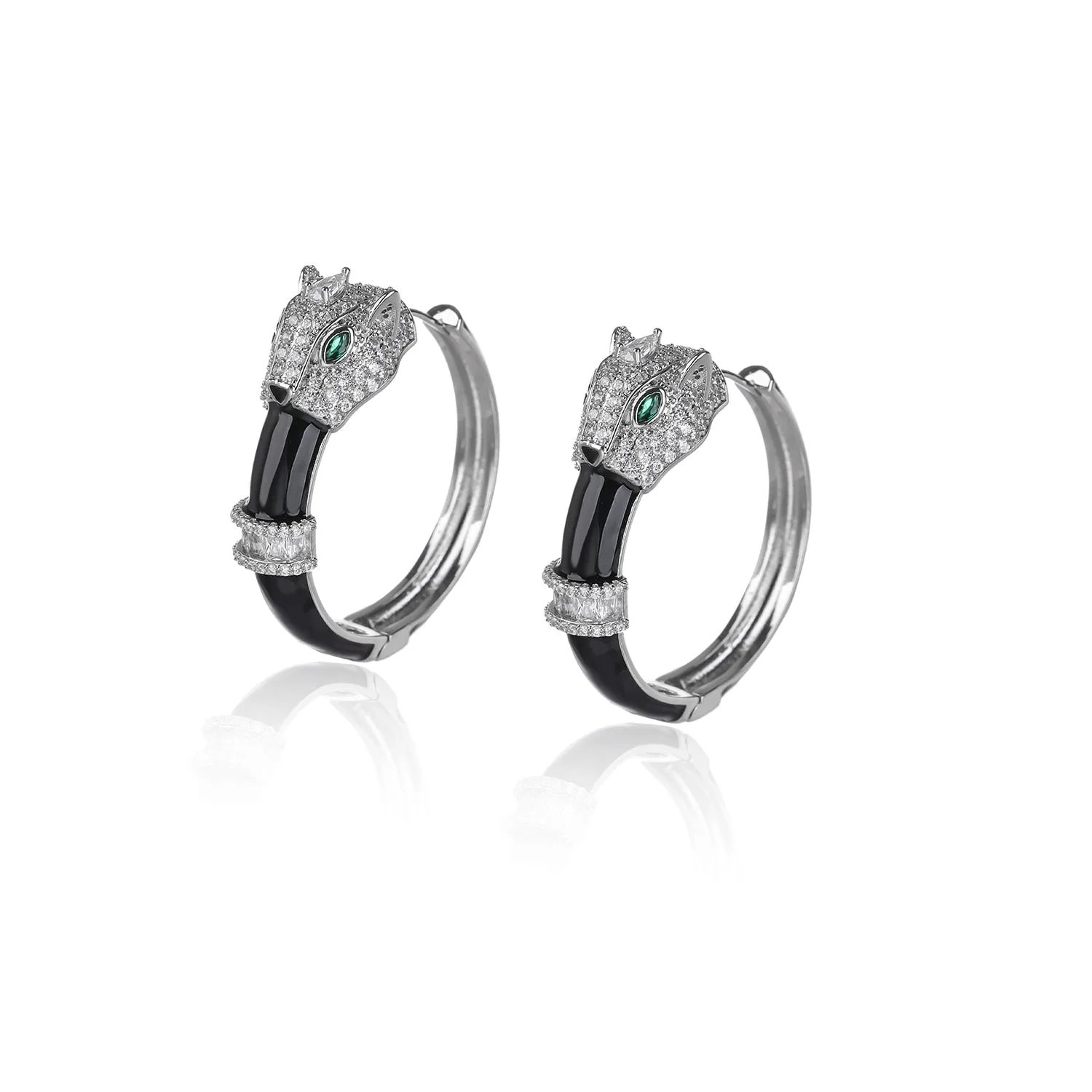 Cubic Zircon Leopard Earrings for Wedding, Enamel Stud Earring for Bride, Women Girl Birthday Party Jewelry CE11925