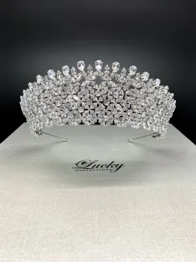 Cubic Zirconia Bridal and Quinceanera Tiara, Full Shine Marquise