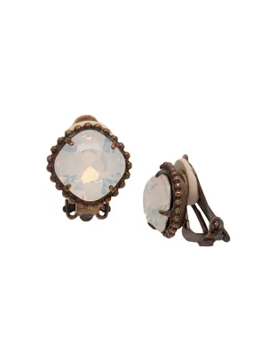 Cushion Cut Solitaire Clip On Earring - EBX10CAGWO