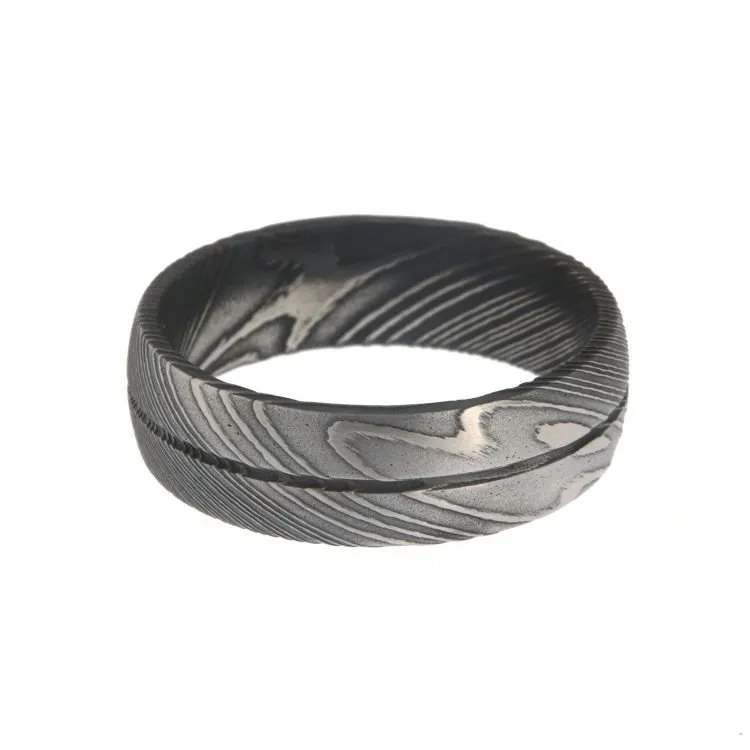 Damascus Steel Rings For Men USA Made Damascus Bands Black Wedding Bands